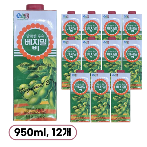 베지밀 달콤한 두유 비, 950ml, 12개