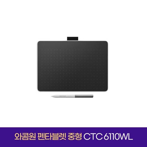 와콤 원 펜타블렛 중형, CTC6110WL+펠트펜심, 블랙