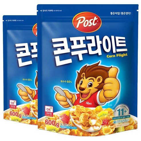 포스트 콘푸라이트 1.2kg (600gx2봉입)+랜덤사은품 whd*78111bP, 600g, 2개