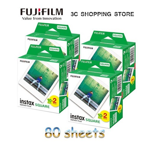 Fujifilm Instax Square 필름 흰색 가장자리 사진 용지 SQ20/10/6/1 인스턴트 카메라 SP-3 프린터, 05 80