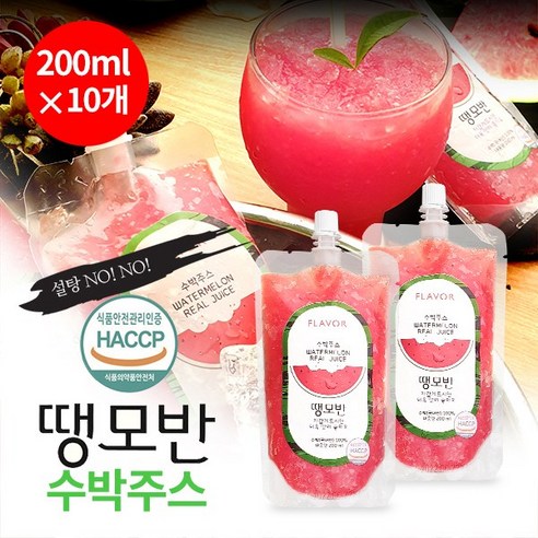 땡모반 국내산100% 원물 수박주스 200ml 10개