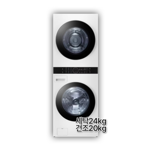LG전자 트롬 오브제컬렉션 워시타워 드럼세탁기 + 건조기 W20WHN 24kg + 20kg 방문설치, 릴리 화이트
