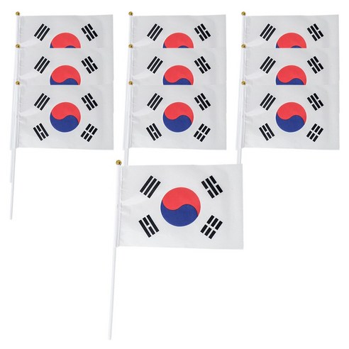 쇼핑팩토리 미니 천 수기 태극기, 10개, 소형 조립O