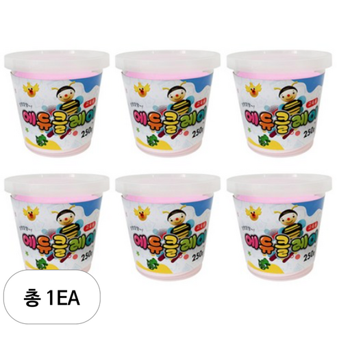 토단교재 에듀클레이 6p, 형광핑크, 250g, 1세트