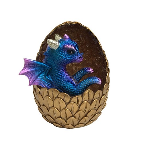 TeeFly 시뮬레이션 크리스탈 드래곤 계란 장신구 데스크탑 장식 반짝이 수지 장식품 친구와 가족을위한 선물, 푸른