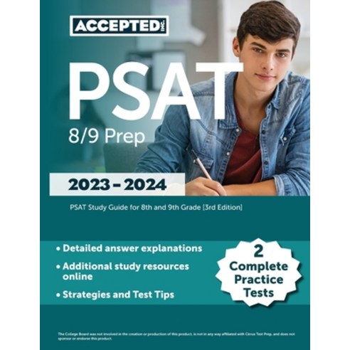 (영문도서) PSAT 8/9 Prep 2023-2024: 2 Complete Practice Tests PSAT Study Guide for 8th and 9th Grade [3... Paperback, Accepted, Inc., English, 9781637983164