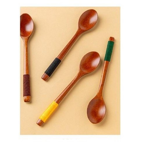 자연과 예술의 조화, 천연 옻칠 우드 컬러 실 롱티스푼