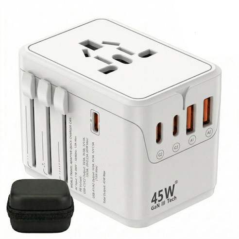 소프트엣지 고속충전 PD45W 해외 여행용 멀티어댑터, 1개, 45W-화이트