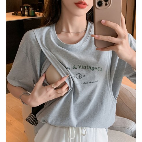 편안함과 스타일을 모두 잡는 1+1 수유복 임부복 반팔티