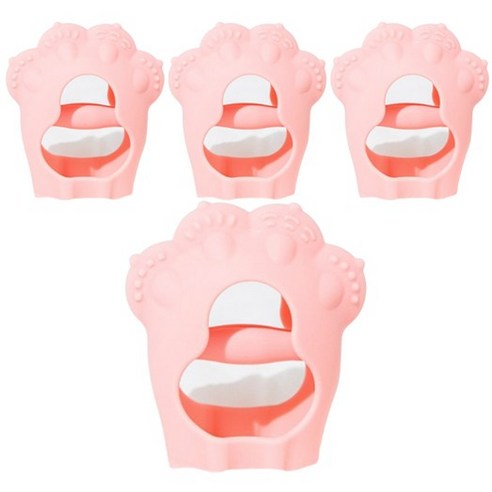퍼기 손목 양손 오픈글러브형 냥냥 치발기 파스텔핑크, 4p
