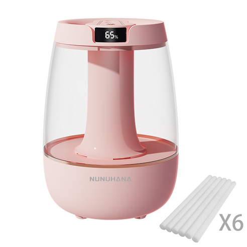 NUNUHANA디지털 듀얼미스트 대용량 가습기 3.5L, 핑크