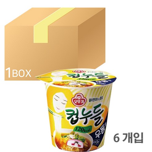 오뚜기 컵누들 우동맛 1box 6개입, 6개