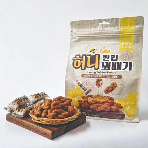 허니 한입 꽈배기 대용량 개별포장 전통과자 520g, 1개