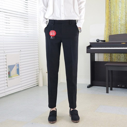 로코비전 남성용 겨울 기모 베이직 스판 슬랙스 빅사이즈 – Men’s Winter Basic Stretch Slacks by Rocobijon (Big Size) 스판정장