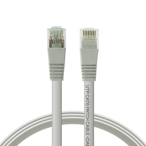 2개입 칼국수형 1Gbps CAT6 UTP 평면 랜선 랜케이블 그레이, 1m, 1개, 그레이10개입