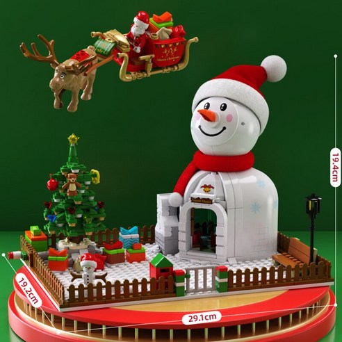 크리스마스 눈사람 이글루 장식 블럭 LED 조명 성탄절