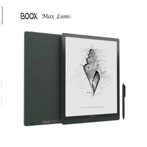 BOOX MAX Lumi onix Boox 13.3 인치 안드로이드 10 64GB 256G 전자 잉크 태블릿 2200x1650 OTG C타입 전자 책 리더 노트패드 최신, 1) 전자 책 리더 + 케이스 세트 - Black