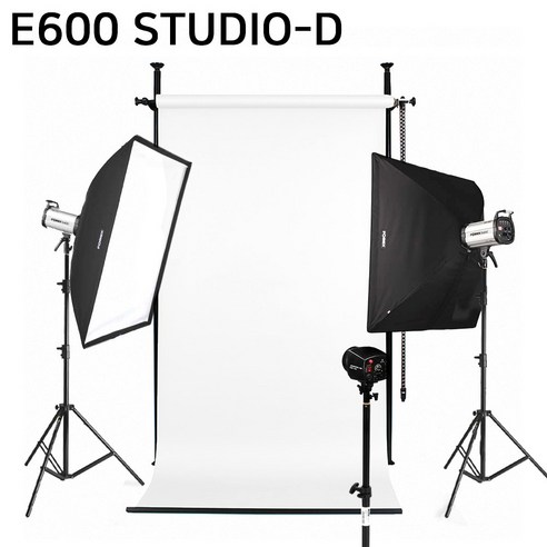 포멕스 사진조명 스튜디오 촬영 세트 (E600 STUDIO-D) 고정형 배경시스템 (배경지135cm 화이트) 쇼핑몰 의류 패션 피팅 인물 프로필 추천