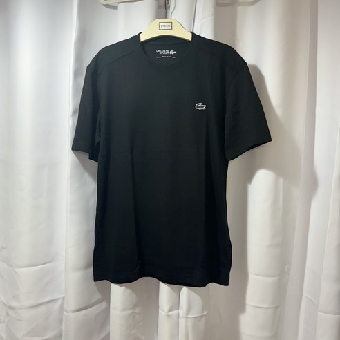 라코스테 공용 베이직 크루 블랙 여름 남성 반팔 티셔츠 TH7618-031