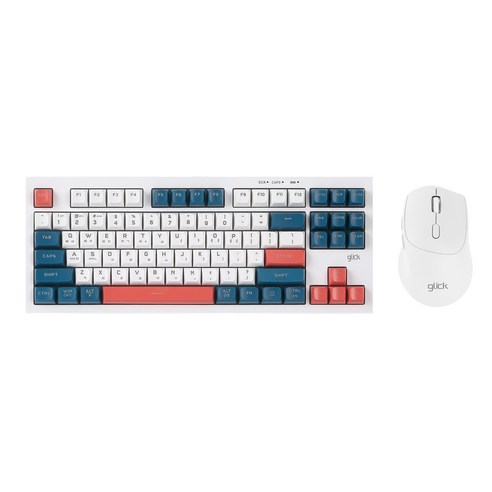 지클릭커 오피스프로 WMK50 사일런스 M 무소음 무선 블루투스 87 키보드 마우스 세트 Gundam, 일반형