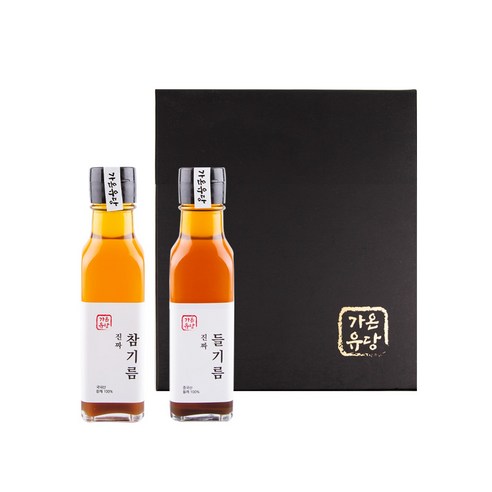 우리동네 방앗간 참기름 선물세트 (국산참기름200ml + 국산들기름200ml + 국산볶음참깨 100g 중 택2), 국내산 참기름200g+참깨100g 세트