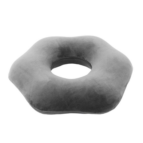 도넛 베개 꼬리뼈 헴모로이드 미저골 임신 산후 인체 공학적 도넛 시트 쿠션, 회색, 메모리 폼