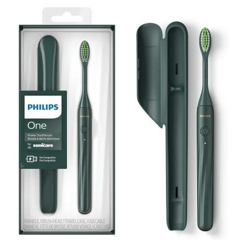 필립스 소닉케어 One HY1200 전동 칫솔 – 여행용 케이스 포함, 마이크로파 진동 기술 적용, 그린 색상 필립스원
