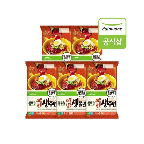 원하프비빔생쫄면460g풀무원-4개, 5개, 460g