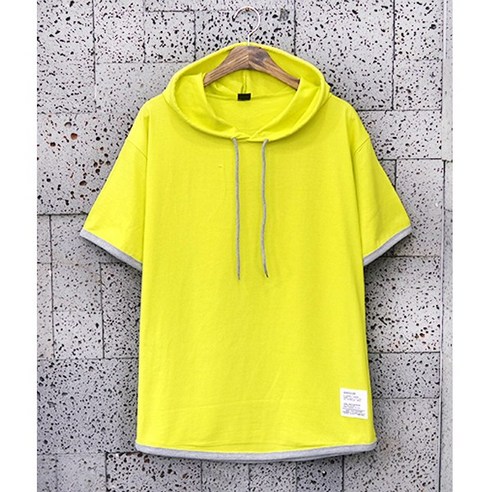 유니우 심플 반팔[20수 싱글] 후드티