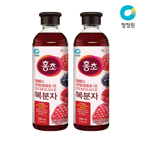 대상 청정원 홍초 복분자 900ml 2개