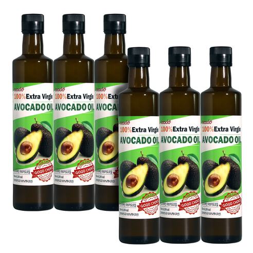 [구도] 멕시코산 HASS 압착 아보카도 오일 엑스트라버진 500ml, 6개