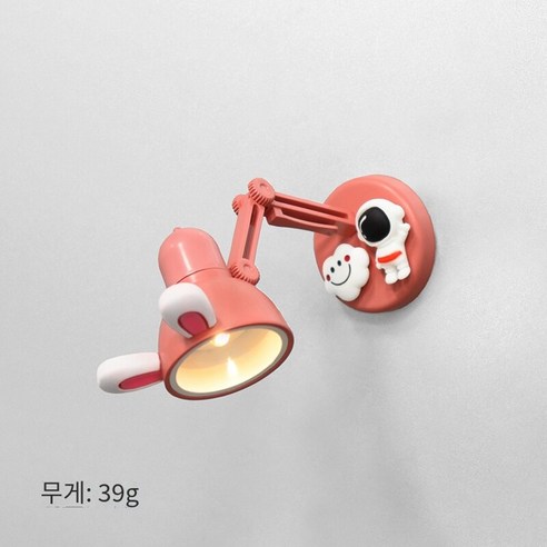 창조적 인 밝은 작은 책상 램프 자석 냉장고 자석 귀여운 냉장고 문 장식 야광 자기 흡입 페이스트, 장미 빨간 책상 램프 분말 토끼 귀, 중간