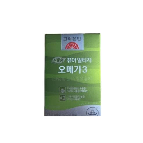 고려은단 식물성 퓨어 알티지 rTG 오메가3 60캡슐, 1개, 60정