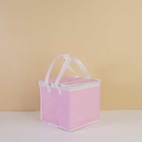 캠핑 피크닉 아이스 사각 도시락 이유식 케이크 보냉백 보냉가방, 핑크, 1개