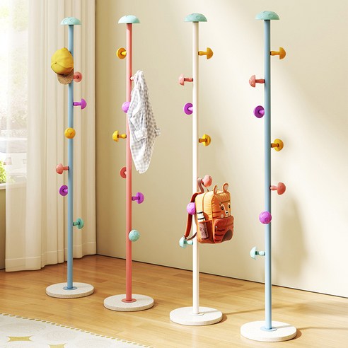 귀여운 마카롱 버섯 디자인 핑크 옷걸이 스탠드 행거