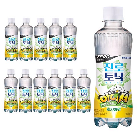 진로 토닉워터 제로 아이셔 청사과맛, 18개, 300ml