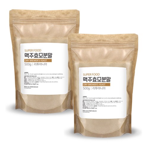 (주) 헬스앤푸드 맥주효모 분말가루 리투아니아산, 500g, 2개