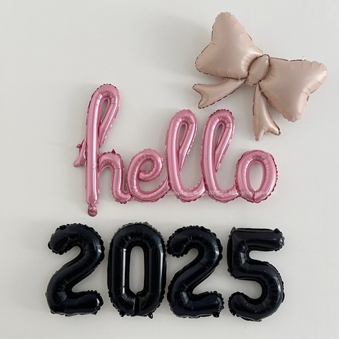 동그라미파티 헬로 2025 풍선 세트, 핑크+블랙