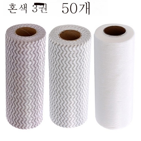 DFMEI 일회용 걸레 키친 페이퍼 가사 청소용 부직포 행주 붙지 않는 기름 행주, 라이트 믹스 컬러 3권