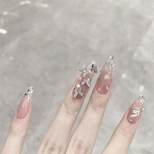 떨샵 화려한 보석 스톤 네일팁 인조네일 셀프네일팁, 2개, NAIL-N278