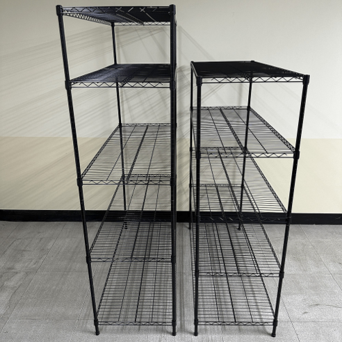 5분 설치로 베란다와 창고 공간을 정리하는 내구성 있는 꿀템요정 철제선반