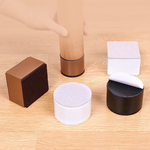 Ezprotekt 탄소강 소재 40X50mm 가구 다리/정수기 받침 높이 조절발 높이 조절 패드, 24개, 블랙, 원형