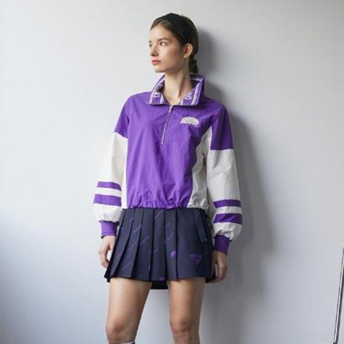 에고이스트 Tennis Line 배색 포인트 자가드 아노락 티셔츠 EN3CL867