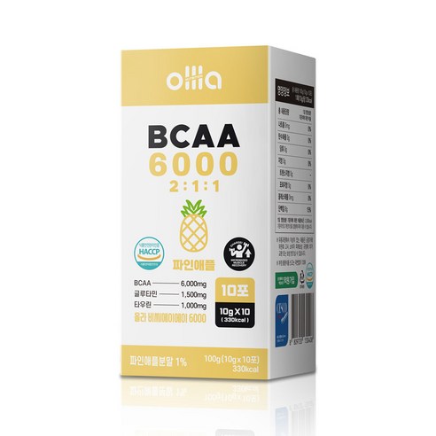 올라 BCAA 6000 파인애플 스틱, 10g x 10개입