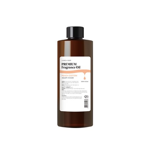 리빙인샵 LIVINGinSHOP 프래그런스 오일 원액, 1개, 500ml, 피치코튼