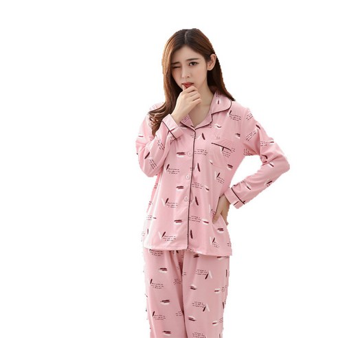 [누나어디가]순면 여성잠옷 세트 파자마 홈웨어 원피스 수면 가을겨울 잠옷