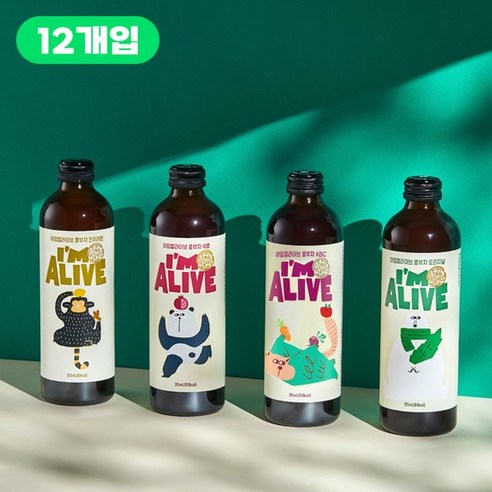 아임얼라이브 유기농 콤부차 315ml BOTTLE 12병