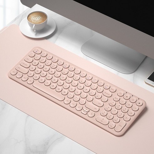 [시요] 2.4G 무선 키보드 및 마우스 키트 Macbook 노트북 PC 게이머 컴퓨터 자동 인체 공학적 매직 게임 키보드 무선 마우스, keyboard pink, 하나, 하나