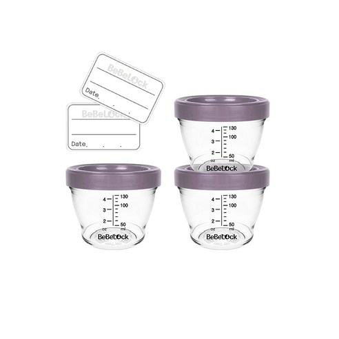 [베베락] 포네르 트라이탄 이유식용기 130ml_180ml_240ml (3개입), 130ml, 레드빈, 3개