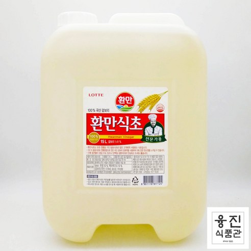 롯데 델가 환만 식초 15L 식자재 식당 겉보리 전문가용 업소용 대용량 말통, 1개
